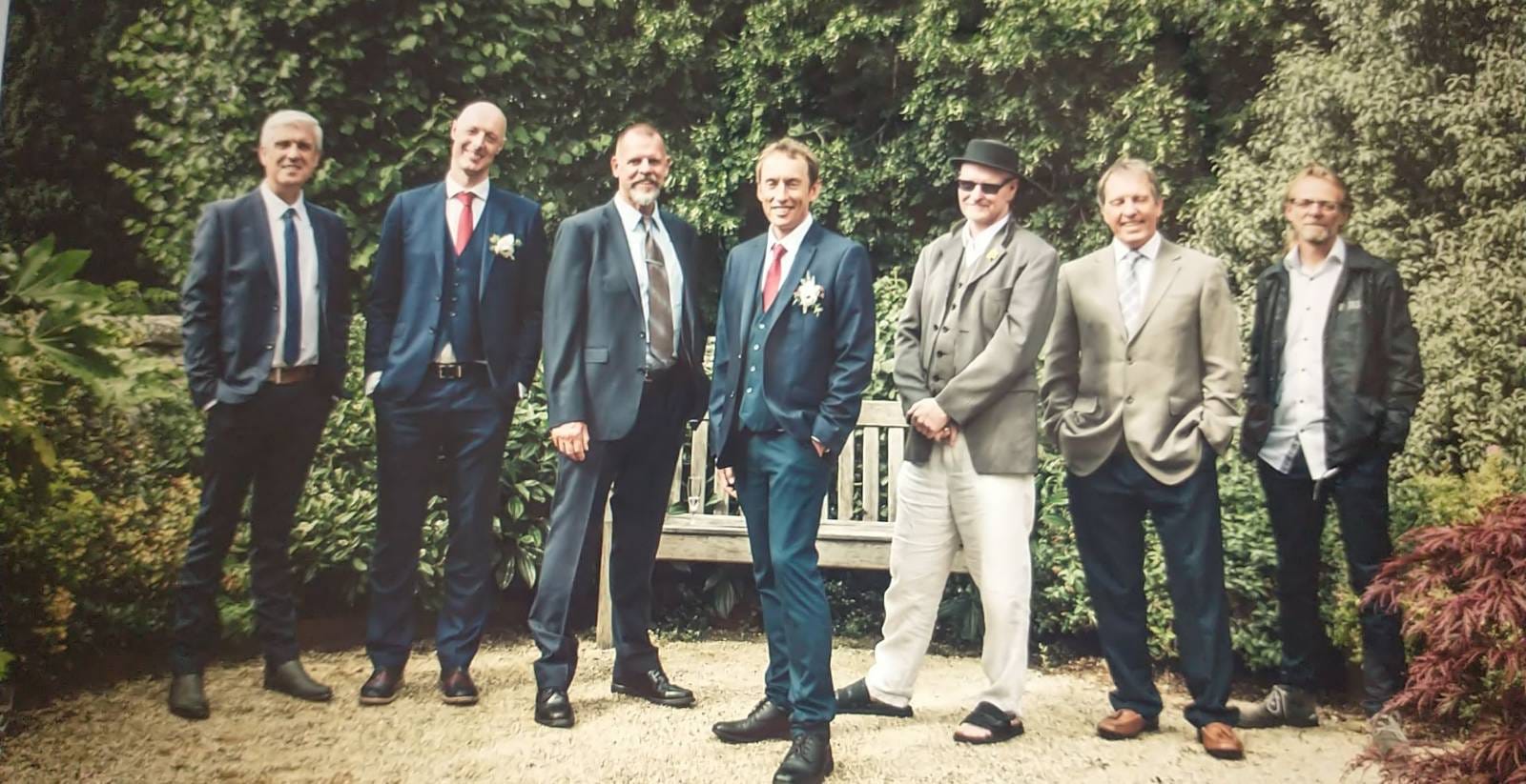 Thursday boys at Steve's wedding 2021