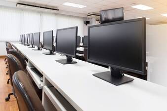 row of monitors